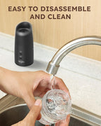 Sangcon Gravity Electric Salt and Pepper Grinder Set RECHARGEABLE, Automatic Salt Pepper Shakers with Charging Base - LED Light One Hand Operation, External Adjustable Coarseness Pepper Mill