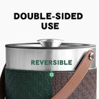 Bakpoco Insulated Ice Bucket with Lid, Scoop, Ice Tongs & Detachable Double-Sided PU Cover– 4L Double-Wall Stainless Steel Ice Buckets for Parties, Cocktail Ba, Champagne & Bar Cart Accessories