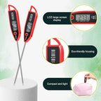 Copkim 12 Set Waterproof Food Thermometer for Water, Liquid, Candle and Cooking Digital Meat Thermometer with Long Probe Instant Read for Kitchen BBQ Grill Candy (Red)
