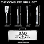 Dad Gifts, Christmas Dad Gifts from Daughter Son Heavy Duty Grilling Accessories Kit for Backyard BBQ, Birthday Present for Him Thick Stainless Steel Grill Utensils with Non-Slip Handle Tool Grill