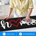 HappyTrends Kitchen Mat Cushioned Anti-Fatigue Rug Non-Slip Kitchen Rugs Stain Resistant Ergonomic Comfort Mat for Floor, Office, Sink, Laundry (17.3"x 39", Black)