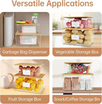 2 Pack Trash Bag Holder Under Sink Stackable, Plastic Garbage Dispenser with Lid, Trash Bag Storage Dispenser Roll Holder for Kitchen, Pantry, Laundry Room Organization