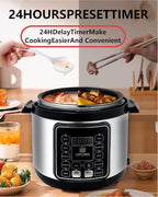 Electric Pressure Cooker, 5 Quart Stainless Steel Multi-Function Electric Cooker, Slow Cooker With 24-Hour Reservation Function, Suitable For Meat, Cake, Congee, Rice, etc., Black