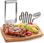 2Pcs Wide Potato Smasher,Mashed Potato Masher,Stainless Steel Masher Kitchen Tool for Bean,Vegetable,Food,Fruit,Salad
