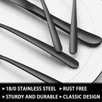 49-Piece Black Silverware Set with Organizer, Heavy Duty Stainless Steel Flatware for 8, Cutlery Utensil Sets with Steak Knives, Rust-proof, Mirror Polished, Dishwasher Safe, Black Heavy Duty