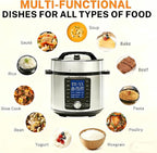 HealSmart 24-in-1 Electric Pressure Cooker 6.3 Quart, Non-Stick Stainless Steel Multi Cooker for Slow Cooking, Yogurt Maker, Steam, Rice, Bake, Dishwasher Safe, Silver