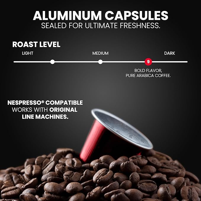 GILA Café Mexico Aluminum Coffee Capsules – Dark Roast Espresso Pods Compatible with Nespresso Original Machines – 100% Mexican Arabica Coffee, Chocolate & Nut Flavor Notes, 60 Count