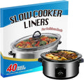 FASOZUKA Slow Cooker Liners 40×Cooking Bags Extra Large Size Disposable Pot Liners, Fit 3QT to 8QT for Slow Cooker Cooking Trays Suitable for Oval & Round Pots 13"x 21", 40 Liners