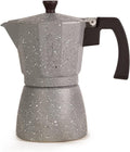 Holstein Housewares - 6 Cup Aluminum Stovetop Espresso Maker and Moka Pot - Great Tasting Traditional Espresso Coffee, Italian and Cuban Café Brewing in Minutes, Silver