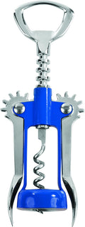 True Soar Winged Corkscrew Wine Opener, Multi-Purpose Bottle Opener for Beer and Soda, Stainless Steel with Chrome Finish, Easy to Remove Cork for Bartenders, Home Bar, Kitchen, Set of 1, Blue