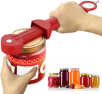 Jar Opener Bottle Opener for Seniors with Arthritis, Multi Retractable Magnetic Can Opener, Jar Grippers for Opening Jars, Kitchen Gadgets for Weak Hands and Senior Arthritis (Red)