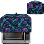 Dragonfly Lotus Print Toaster Oven Cover Compatible with Most Toaster Ovens, Heavy Duty Dust-proof Microwave Oven Cover for Kitchen Counter, Purple (Medium-16.1 * 19.71 * 10 inches)