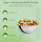 OCS Parts 8 Quart Mixing Bowls | Set of 2 | 13.25-Inch Stainless Steel Professional Grade Flat Base Mixing Bowls for Home and Commercial Kitchens