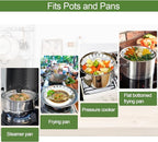 Steamer Basket for Cooking – Premium 304 Stainless Steel Steamer Basket, 3rd Gen Folding Expandable Steamers, Suitable for Cookware Pot, Fit for Fish Vegetables Pasta Eggs (Medium (6.1“ to 10.43”))
