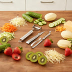 3-in-1 Vegetable Peeler - Ultra Sharp Slicer, Grater & Peeler with Ergonomic Design Grip for Effortless Peeling, Slicing and Grating for Fruit, Potatoes, Carrots, Apples