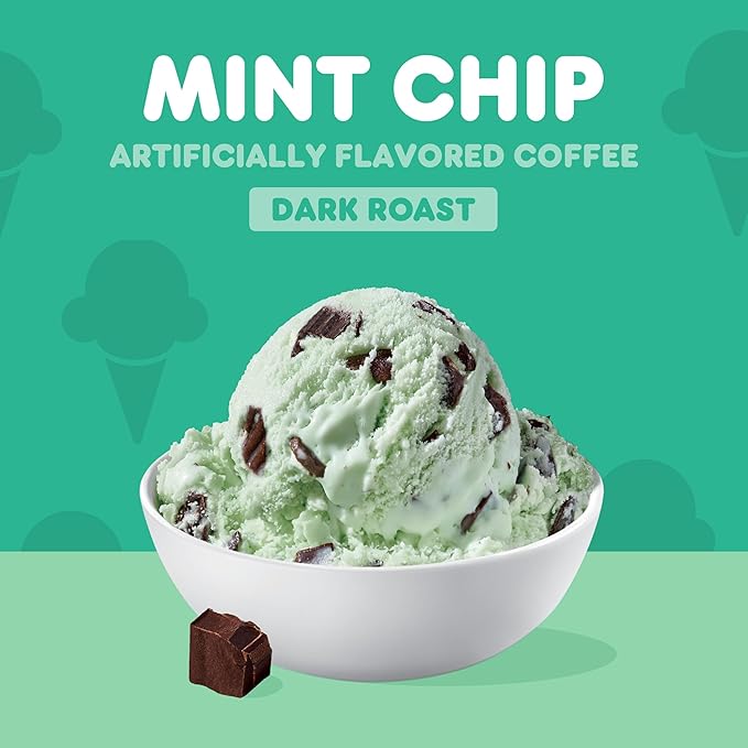 Dunkin’ Mint Chip Artificially Flavored Coffee, Keurig K-Cup Pods, 10 Count Box
