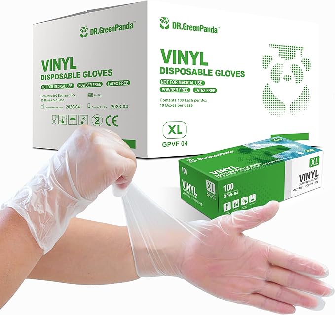 Clear Vinyl Food Safe Disposable Gloves Latex Free Powder Free for Food Prep Handling Cooking Cleaning