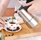 Stainless Steel Moka Pot Espresso Maker,Stovetop Moka Pot, Percolator Coffee Pot,Italian Coffee Maker,Cuban Café Brewing,Greca Coffee Maker (6 CUP)
