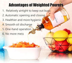 Pafusen 2 Pack Weighted Liquor Pour Spout, Auto Flip Olive Oil Dispenser Spout, Pour Spout for Liquor Bottles, Olive Oil Spout, Bottle Pourers for Alcohol Wine Syrup Home Bar Accessories Rose Gold