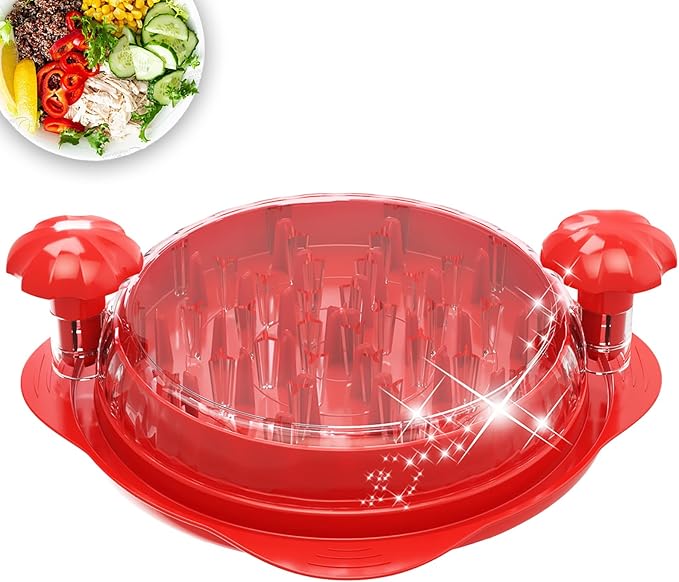 XL Chicken Shredder, Large Pro Meat Shredder Tool Twist with Ergonomic Handle, Strong Non-Slip Base, Dishwasher Safe, Kitchen Chicken Grinder for Ground Food, Vegetables, Red