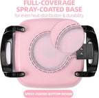 12'' Ceramic Nonstick Electric Skillet with Tempered Vented Glass Lid, Scratch-Resistant Surface, Cool-Touch Handles, Removable Easy-to-Clean, 120V 1200W 60Hz, Pink