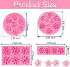 4Pcs Daisy Flower Silicone Molds Chrysanthemum Silicone Molds Small Flower Shapes Fondant Cake Chocolate Molds Polymer Clay Resin Mold for Cake Decoration Candy Ice Cube Soap Wax Making DIY Craft