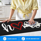 HappyTrends Kitchen Mat Cushioned Anti-Fatigue Rug Non-Slip Kitchen Rugs Stain Resistant Ergonomic Comfort Mat for Floor, Office, Sink, Laundry (17.3"x 60", Black)