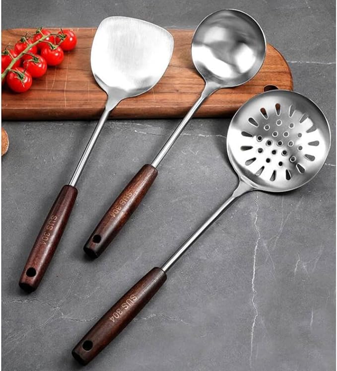 Kitchen Utensils Set，Cooking Utensils Kitchen Tools Gadgets Spoons for Cooking Spatulas Stainless Steel Cooking Utensils Spatulas Spoons 6 Pieces Sets