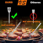 Grill Tools for Outdoor Grill - 7PCS BBQ Tools Grill Utensils with Grill Tong, Fork, Spatula, Basting Brush, Grill Cleaning Brush, Sharp Steak Knife, BBQ Tool Set Grilling Tool Kit