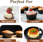 5 Pack Muffin Pans Carbon Steel Popover Pans, Nonstick Pudding Molds Individual Muffin Cupcake Pan for Baking