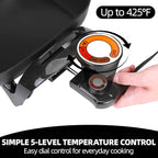 12" Ceramic Nonstick Electric Skillet with Tempered Vented Glass Lid, Scratch-Resistant Surface, Cool-Touch Handles, Removable Easy-to-Clean Design, 1200W, Sleek Black