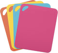 Dexas Heavy Duty Cutting Board Grippmat, Flexible Cutting Boards for Kitchen, Set of 4, Non Slip Plastic Board Cutting Mat 11.5 by 14 inches, Bright Blue, Yellow, Orange and Pink Set Kitchen Gadgets