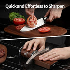 Rolling Knife Sharpener, Rolling Knife Sharpening Kit, Kitchen Knives Sharpener with Diamond and Ceramic for Steel of Chef Blade, Knives Sharpening Tool with 15 & 20 Degree Magnetic Angle, Walnut