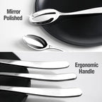 Silverware Set for 12, 60 Piece 18/10 Stainless Steel Flatware Utensils Cutlery Set, Mirror Polished knives Forks and Spoons Silverware Sets,Dishwasher Safe for Dinner Home Kitchen Wedding Party