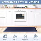 StepRite 4/5 Inch Thick Kitchen Mat Anti Fatigue Mat Kitchen Rugs Kitchen Decor Non-Slip, Stain & Water Resistant, Kitchen Mats Desk Mat for Kitchen, Office, Workshop, Blue, 17'' x 47''