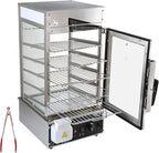 5-Tier Electric Bun Steamer, Commercial Stainless Steel Food Warmer Display with Automatic Temperature Control, for Buns, Baozi, Siomai, Corn, Buffet, Kiosk, Restaurant