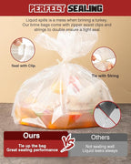 Turkey Brine Bag, 26"×22", 2 Pack, Extra Large Brining Bags for Thanksgiving Turkey, Chicken, Beef, Fish, Pork - Holds up to 35lbs, Double Zipper Heavy Duty Brine Bag with 2 Cotton Strings & Clips