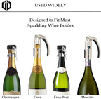 Imbibe & Indulge - Champagne Opener Tool and 2 Sparkling Wine Stopper - Zinc Alloy Champagne Opener, Ergonomic Lever Design + 2 Airtight Stoppers - Sparkling Wine Bottle Stopper, Champagne Accessories