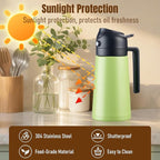 PARACITY 2 in 1 Oil Dipenser Bottle, Stainless Steel (Green-Black)