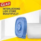 Glad GladWare MatchWare Food Storage Containers with Lids, No BPA Reusable Plastic 20 Piece Variety Pack for Lunches, Meal Prep, and Leftovers, Leak Resistant, Microwave and Dishwasher Safe - 2 Pack