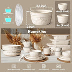 Artena Ramekins with Lids, Creme Brulee Ramekins Oven Safe, Ceramic Pudding Cups, Souffle Cups, Custard Cups, Dipping Sauce Cups, Food Storage Containers with Lids, Set of 4 (Damask Floral, 4 oz)