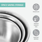 Table Concept Mixing Bowls with Airtight Lids, Stainless Steel Nesting Bowl Set for Space Saving Storage, Ideal for Cooking, Baking, Prepping & Food Storage