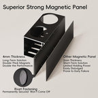 Magnetic Cup Holder for Fridge for 20/30/40 oz Stanley Tumblers Water Bottle Holders & Lid Hook Organizers with Straw Accessories Storage (3 Cups, 5 Hooks)