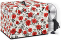 Vintage Red Rose Flower Print Food Slicer Cover, Meat Slicer Protective Cover, Fit Commercial Electric Deli Slicer Machine, Compatible with Household 200W 150W Meat Slicers 16x13x13 Inch