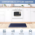 4/5 Inch Thick Kitchen Mats for Floor, StepRite Kitchen Rug for Standing Desk, Non-Slip, Thicker, Stain & Water Resistant, Comfort Anti Fatigue Floor Mat for Home, Kitchen, Office - Blue,70 * 24''