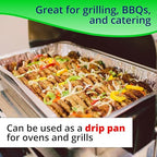 IDL Packaging Half-Size Aluminum Steam Table Pans with Lids - Shallow, 13" x 11" x 1.5" (Pack of 5) - Disposable Foil Pan for Grilling, Roasting, BBQ, Cooking, Baking, Freezing