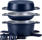 Ammeloo 4.5 Qt Non Stick Soup Pot with Lid, Ceramic Stockpot Set, Cooking Pot for All Stovetops, All-in-One Non Toxic Pot for Stews, Soups & Pasta, Easy to Clean, Induction Ready, PFAS Free