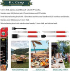 Dr. Camp 5 Piece Grill Accessories Grill Tools Set Heavy Duty Stainless Steel Grilling Accessories for Outdoor Grill BBQ Utensils Set