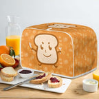 JEOCODY 2 Slice Toaster Cover With Cute Butter Bread Print - Quilted Fabric Dust-Proof and Fingerprint Protection for Kitchen Small Appliance