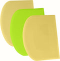 SURDOCA Dough Scraper Bench Scraper - 3P 10.6x6.7" Plastic Flexible Bowl Scraper, Sharp Edge & Angles Cake Scraper. Non-Slip Bakeware Decorating Tools Sculpting & Modeling Tools - Yellow+Green+Yellow